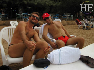 zach and ron after diving on the HE Travel gay adventure in Israel