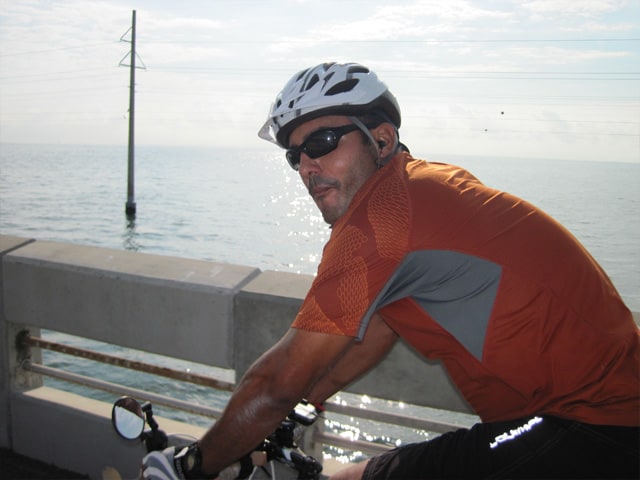 riding along the dedicated bike path overseas highway key west