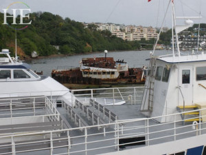 old boat in harbor in Puerto Rico with HE Travel