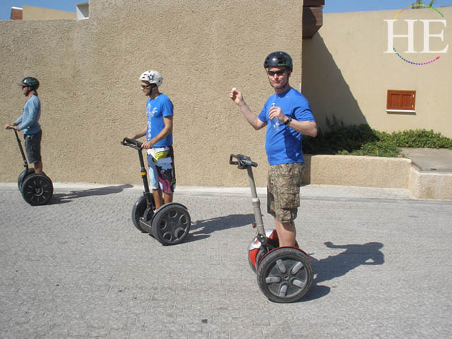 the guys go for a segway tour of tel aviv Israel with HE Travel