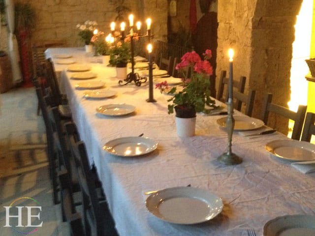 candlelight dinner on the HE Travel gay italy bike tour in puglia