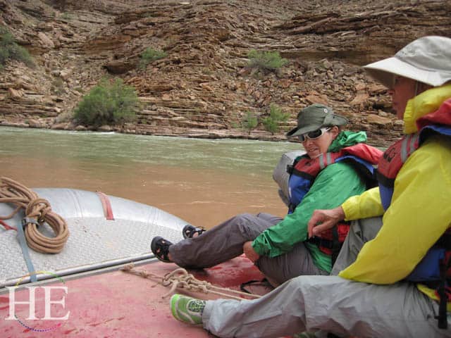 muddy water mixes with with clear on the HE Travel Grand Canyon rafting trip