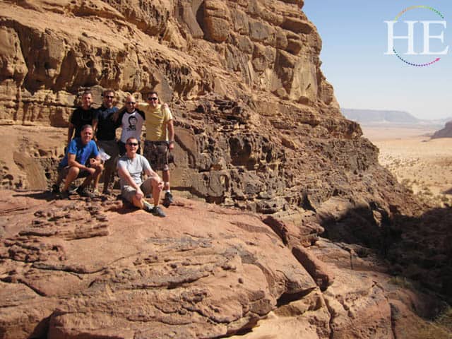 our group in wadi rum on the HE Travel gay adventure in Jordan