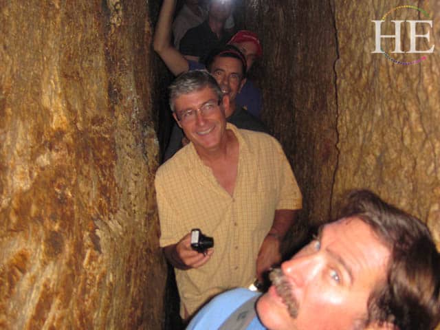 inside hezekias tunnel on the HE Travel gay adventure in Israel
