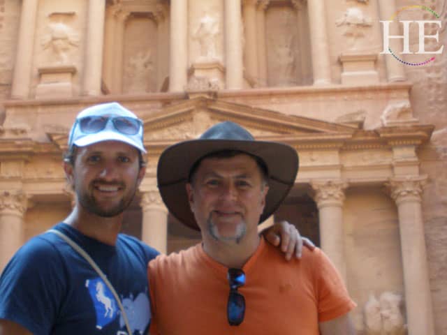 Zachary Moses and Sam in Petra on the HE Travel gay adventure in Jordan