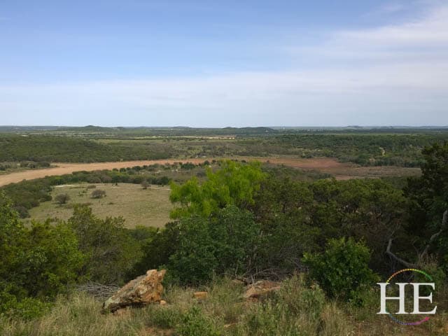 View from the top of the hill above Wild Catter Ranch just outside Dallas Texas
