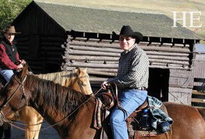 horseback riders on the ranch on HE Travel gay montana adventure