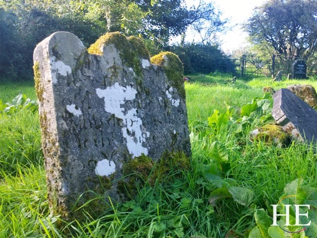 Beauitiful ancient headstone in rural Irish cemetary