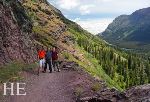 Gay Hiking Trip on the Grinnell glacier trail, Glacier National Park Montana with HE Travel