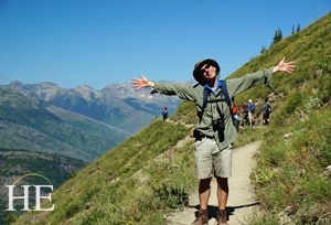 Gay Hiking Trip on the Highline trail, Glacier National Park Montana with HE Travel