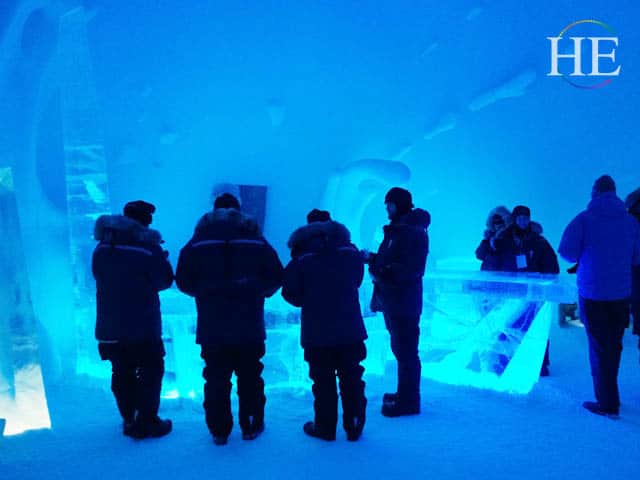 ice bar of the 25th ice hotel in sweden gay press tour