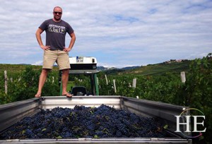 Local guide oversees the grape harvest on the HE Travel gay bike tour in Slovenia