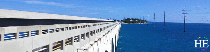 a bike bridge spanning the florida keys