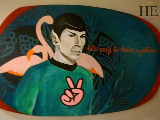 interesting artwork that includes spock from star trek