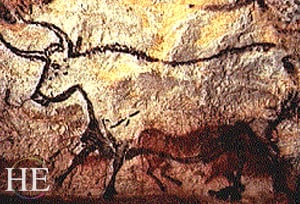 bull painting in Lascaux cave in France on the HE Travel gay bike tour of Dordogne