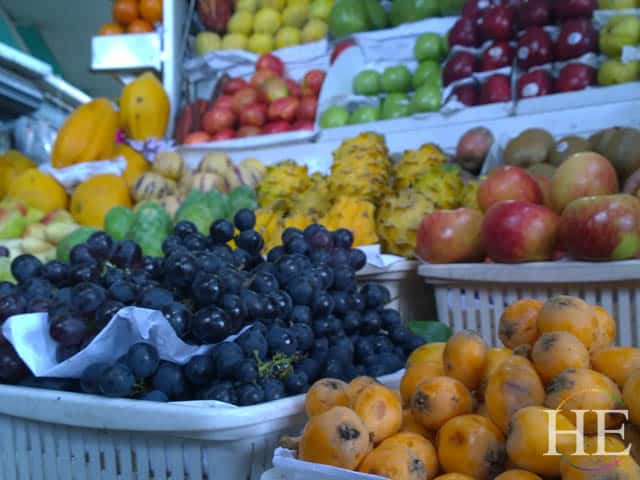 piles of fruit in market in lima peru