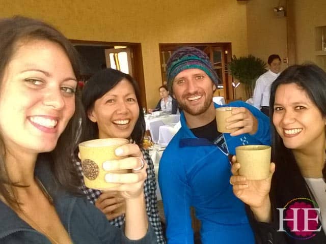Zachary Moses has pisco sour with fellow travelers on lima tours fam trip in peru