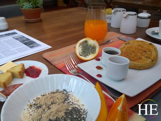 Morning breakfast of gluten free options in Cusco Peru