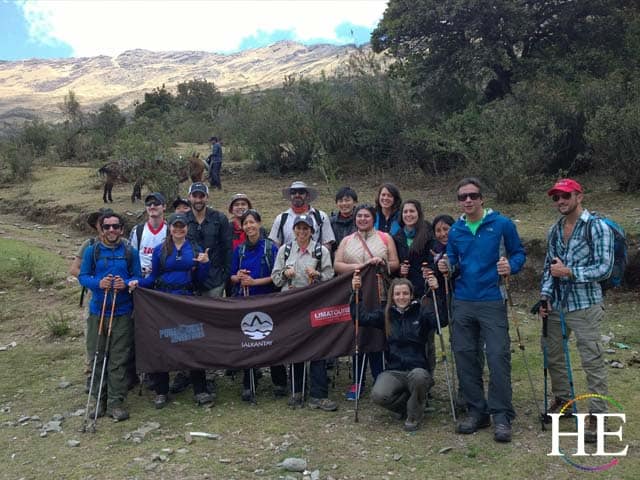 begining of the Salkantay Inca Trail group photo with Zachary Moses