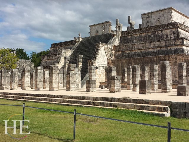 Chichen Itza columns on the Gay Mexico trip with HE Travel