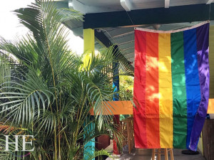 rainbow flag at gay key west house party venue