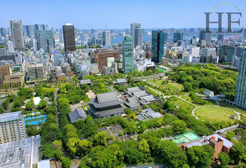 aerial view of Tokyo on the HE Travel gay japan tour