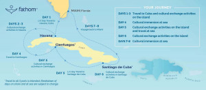 detailed map cuba cruise map of dates and stops