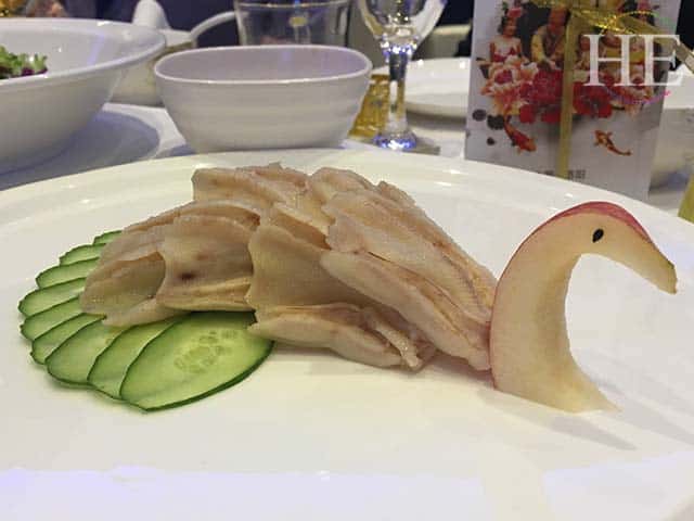 intricate peacock shaped food in luoyang china