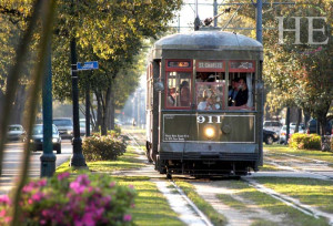 A classic street car to Saint Charles stands as one of the many nostalgic sights to see on the HE Travel New Orleans holiday
