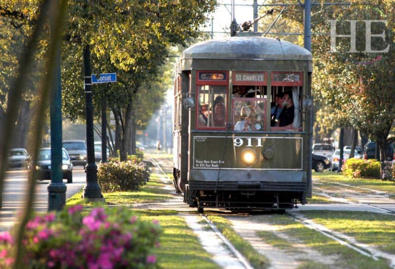 A classic street car to Saint Charles on the HE Travel gay New Orleans holiday
