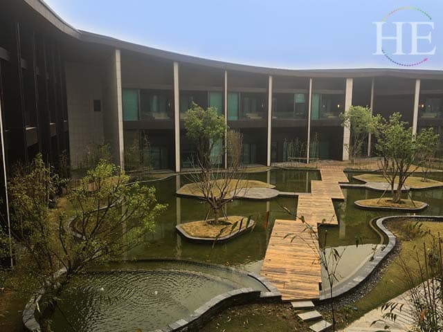 stunning koi ponds and boardwalks at the pullman hotel in kaifeng city