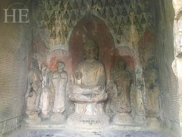 beautifully carved buddha statues at longmen grottoes in luoyang china