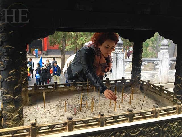 incense are planted for past present and future wishes at the shaolin temple in china