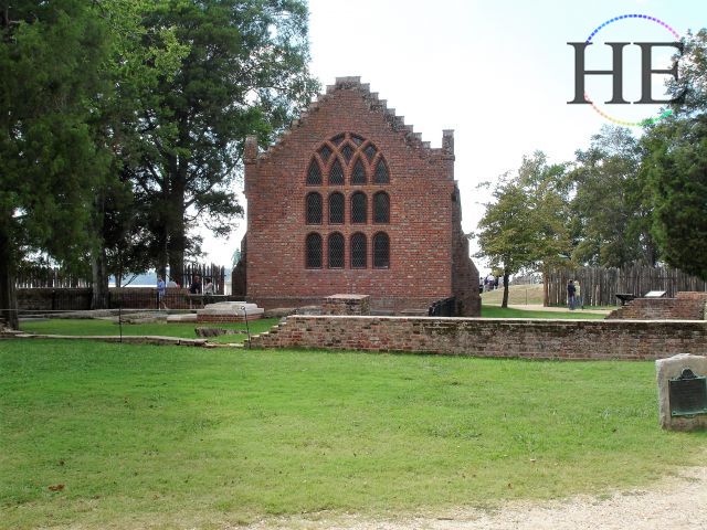 A photo of the historic jamestown church featured in Cliff Locke's Gay Travel Blog Post