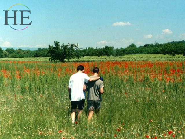 Provence Gay Couple in Poppy Field