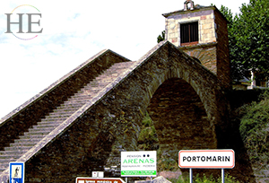 The entrance to the town of Portomarin in Galicia, Spain on HE Travel's Hiking to Santiago de Compostela Tour.