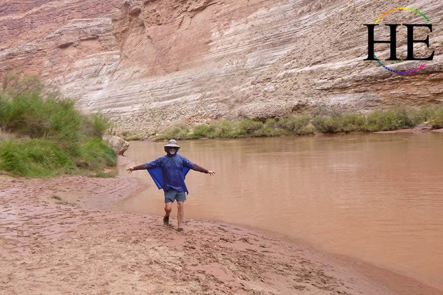 Grand Canyon Splash Rafting Trip while wearing a child sized poncho