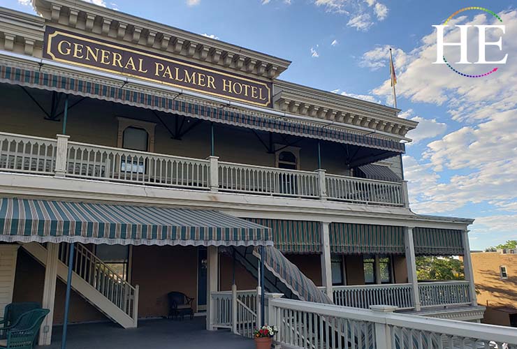General Palmer Hotel multi level porches, awnings, and staircases