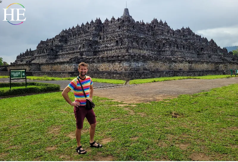 Zachary Moses poses at Borobudur