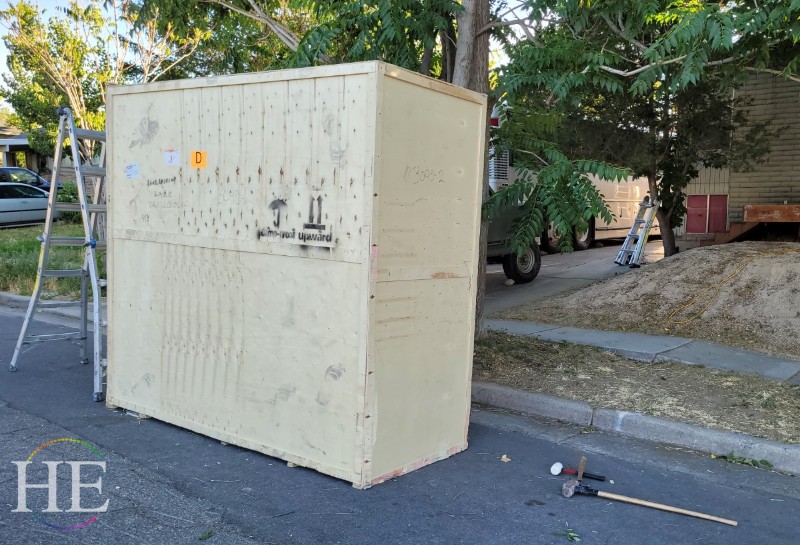 Shipping box in the street