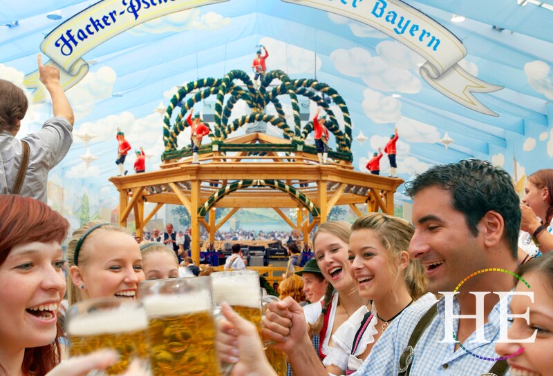 Oktoberfest beer tent celebration on HE Travel's gay Germany tour